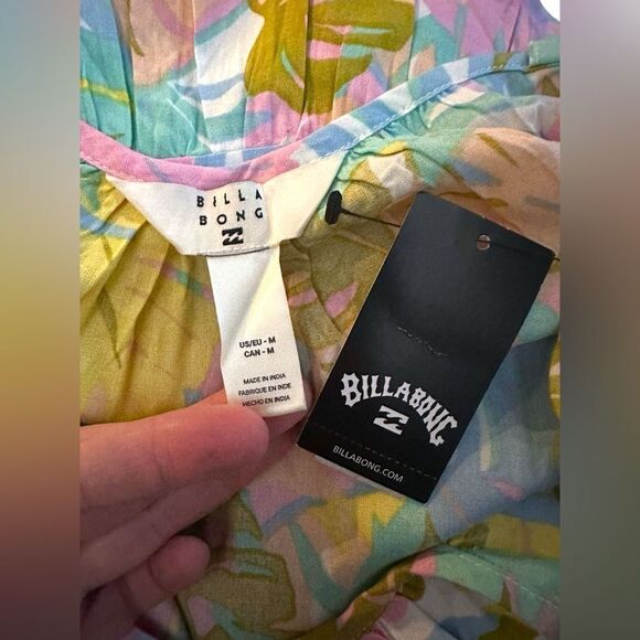 Billabong Women’s Sunny Daze Mini Dress Pink/Peach Floral Dress Size M - Picture 11 of 12